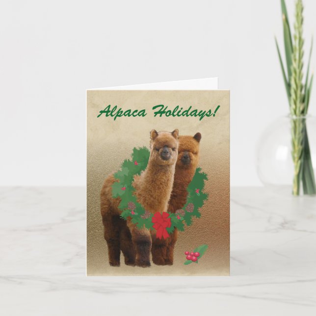 Cartões de Natal Alpaca (Frente)