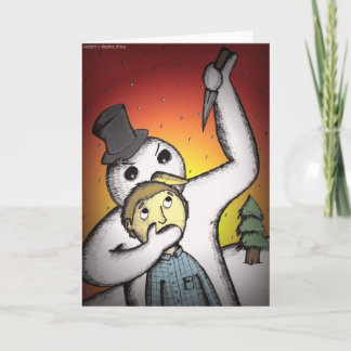 Cartões de Natal alternativos - boneco de neve do