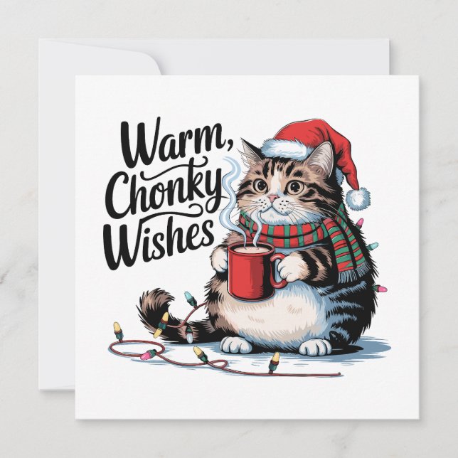 Cartões de natal amantes de gatos. (Frente)