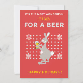 Cartões de natal australianos Kangaroo Beer Engraç