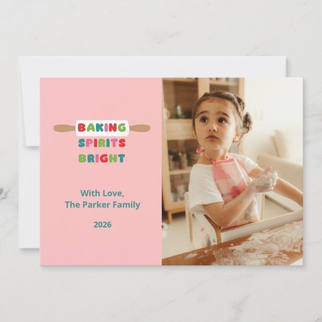 Cartões de Natal Baking Spirits Bright (Frente)