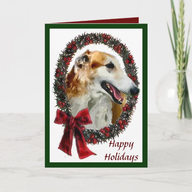 Cartões de Natal Borzoi (Frente)