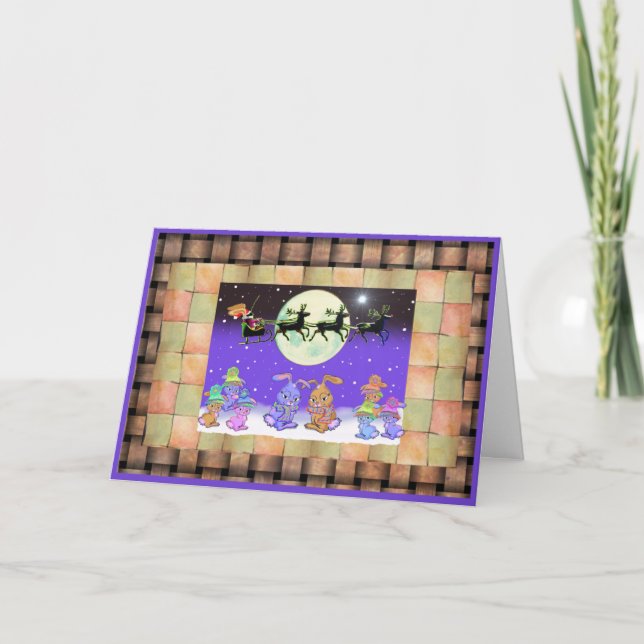 Cartões de Natal Bunny Rabbit (Frente)