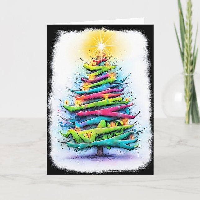 Cartões de Natal Coloridos Únicos (Frente)
