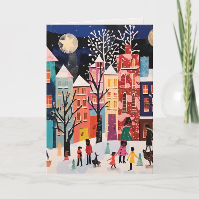 Cartões de Natal com designs Afrocentrados /abstra (Frente)