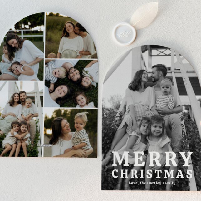 Cartões de Natal com Foto de Arco Simples (Criador carregado)