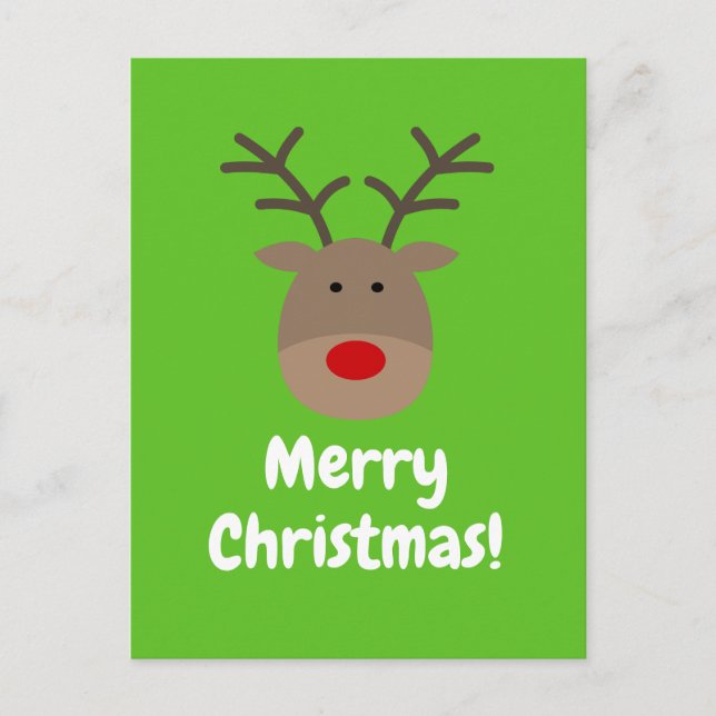 Cartões de Natal com logotipo de rena fofa (Frente)