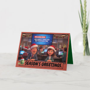 Cartões de Natal com slogan engraçado com um tema