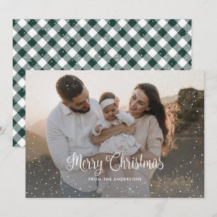 Cartões de Natal com Xadrez Verde Personalizada c