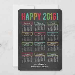 Cartões de natal Comerciais de Calendário Colorido
