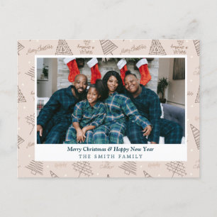 Cartões de natal cor-de-rosa embebidos elegantes c