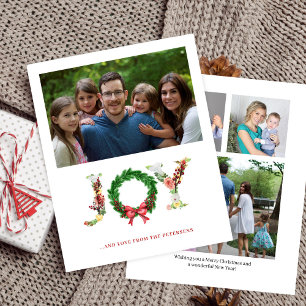 Cartões de natal da família de colagem de fotos 