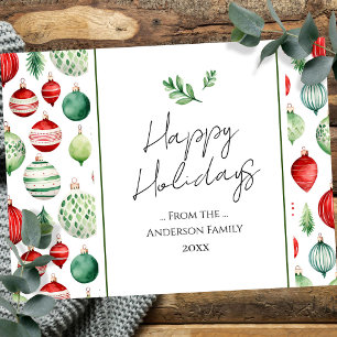 Cartões de natal da Família de Ornamento Retroativ