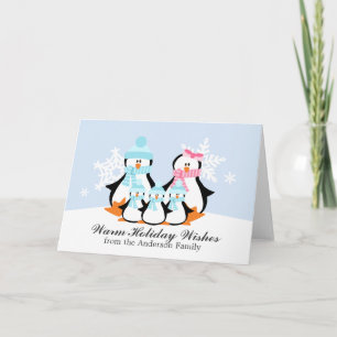 Cartões de Natal da Família Penguin