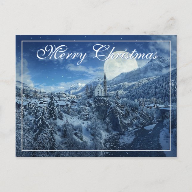 Cartões de Natal da Igreja Snowy (Frente)