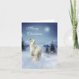 Cartões de Natal da noite do inverno da alpaca