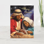 Cartões de Natal da Santa Família Afro-Americana<br><div class="desc">Feliz Natal.Pintura da família africana-americana Santa | A Arte Nativa Afro-Americana personalizou os Cartões Saudáveis Religiosos de Natal. Pintura original de Carlos Maraz,  Espanha,  2010. Copyright © Carlos Maraz. Poster,  Impressão de Belas Artes,  Wall Art,  Canvas Print,  cartas e presentes disponíveis na Categoria de Natal da nossa loja.</div>