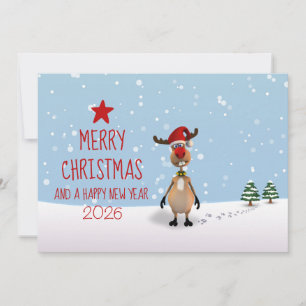 Cartões de Natal de 2022, Engraçado Reindeer