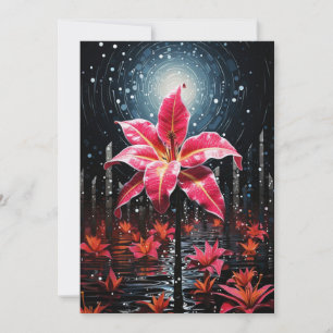 Cartões de Natal de Abstrato de Flor Poinsettia