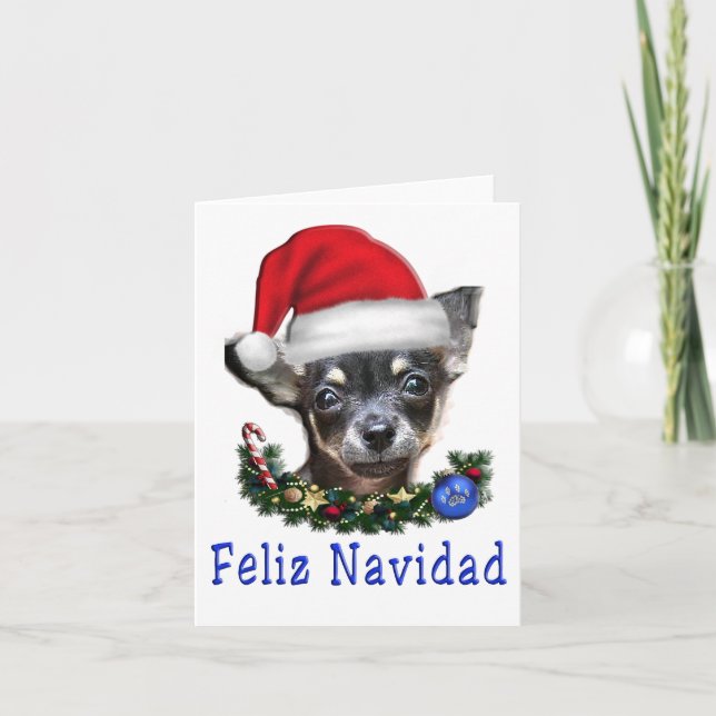 cartões de natal de animais chihuahuas (Frente)