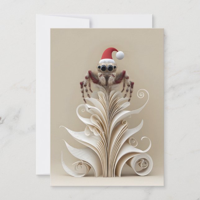 Cartões de Natal de Aranha Saltadora (Frente)