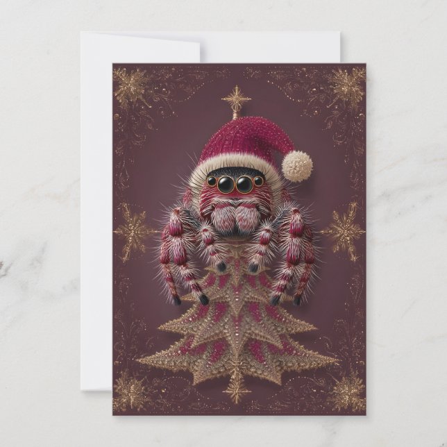 Cartões de Natal de Aranha Saltadora Chique (Frente)