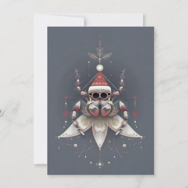 Cartões de Natal de Aranha Saltadora Fofa (Frente)