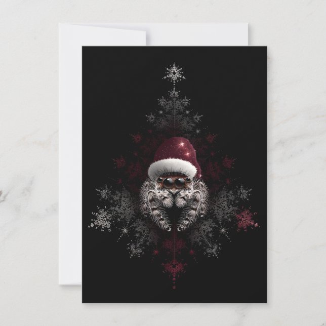Cartões de Natal de Aranha Saltadora Únicos (Frente)