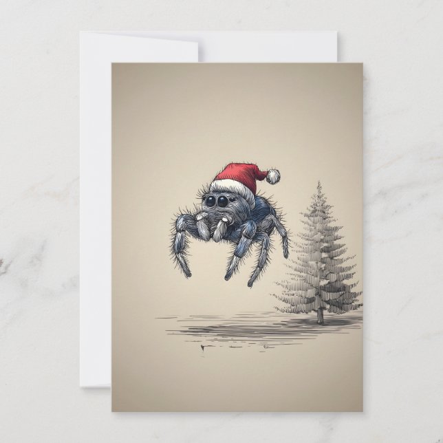 Cartões de Natal de Aranha Saltarina (Frente)