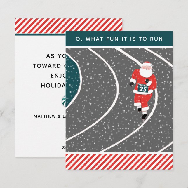 Cartões de Natal de Atletismo (Frente/Verso)