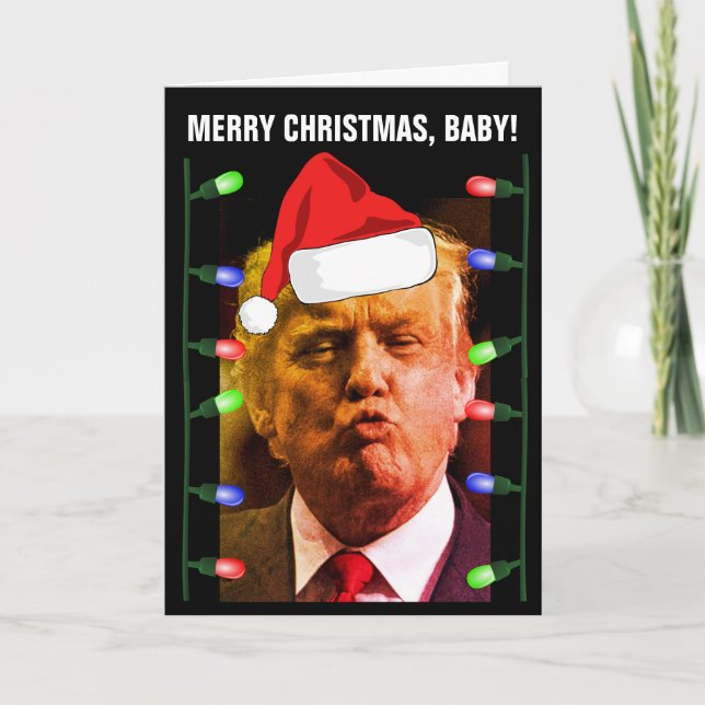 CARTÕES DE NATAL DE BEIJAS DE BEIJAS DE DONALD TRU (Frente)