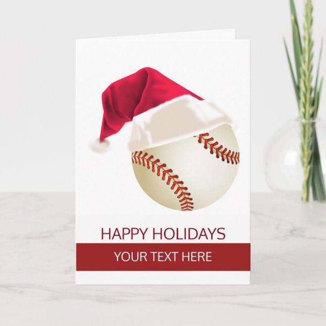 Cartões de Natal de beisebol Bola Chapéu do Papai  (Frente)