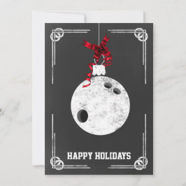 Cartões de Natal de boliche de quadro-negro