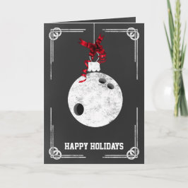 Cartões de Natal de boliche em quadro negro
