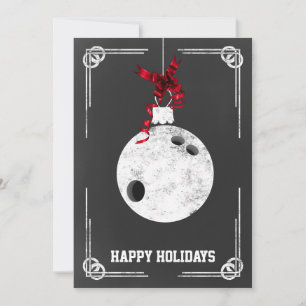 Cartões de Natal de boliche no quadro negro