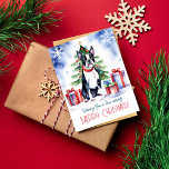 Cartões de natal de Boston Terrier para pessoas de<br><div class="desc">Boston Terrier Feliz cartão-postal de Natal para pessoas de cães,  cachorrinho bonitinho de Boston por caixas de presentes e árvore de Natal,  cartão-postal de Natal para amantes de cachorros</div>