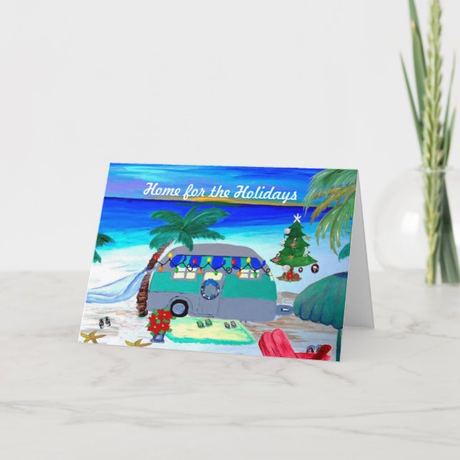 Cartões de Natal de campista de fluxo de ar pela p (Frente)