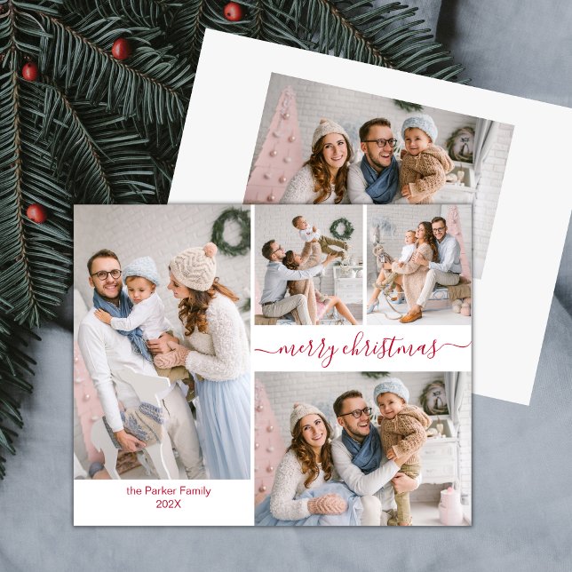 Cartões de Natal de Colagem de Fotos do Elegant Re (Criador carregado)