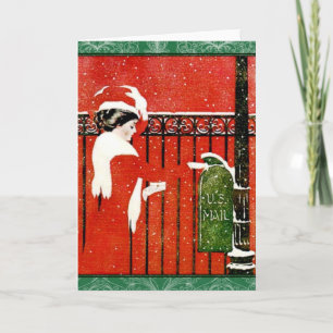 Cartões de natal de correio de Lady Vintage