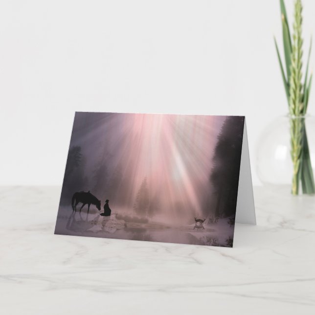 Cartões de Natal de Cowboy, fé religiosa (Frente)