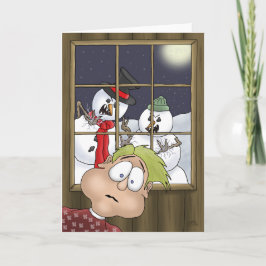 Cartões de natal de desenho animado: Zumbis de nev