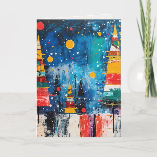 Cartões de natal de design abstratos (Frente)