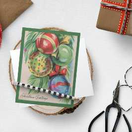 Cartões de natal de esfera de ramificação da pinça