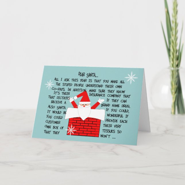 Cartões de Natal de Farmacêutico Quirky e Funny (Frente)