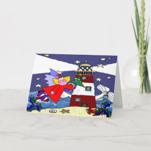 Cartões de natal de farol