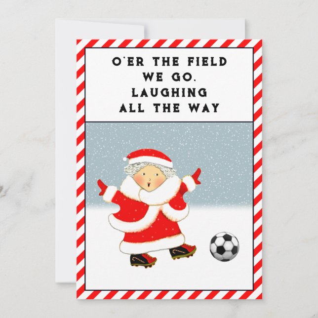Cartões de Natal de Férias de Futebol (Frente)