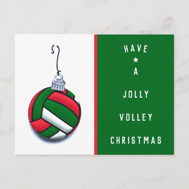 Cartões de Natal de Férias de Volei (Frente)