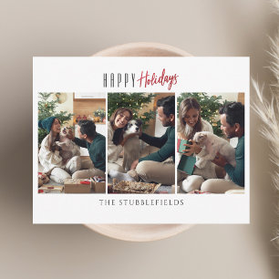 Cartões de natal de fotos da família Feliz Férias 