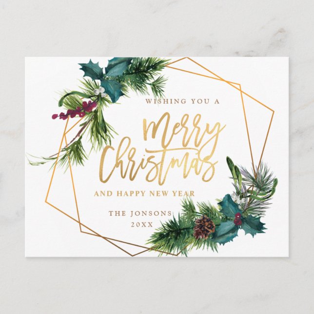 Cartões de natal de Frame de Cone do Pinheiro de N (Frente)