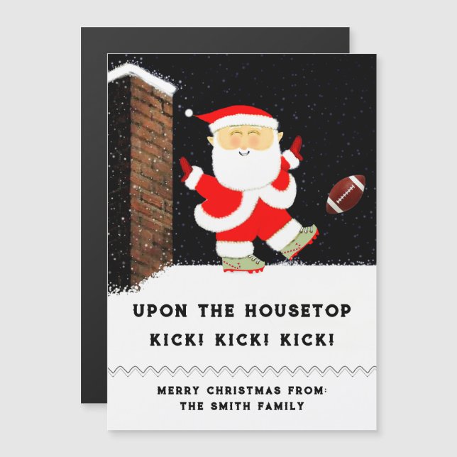 Cartões de Natal de Futebol Engraçados (Frente/Verso)